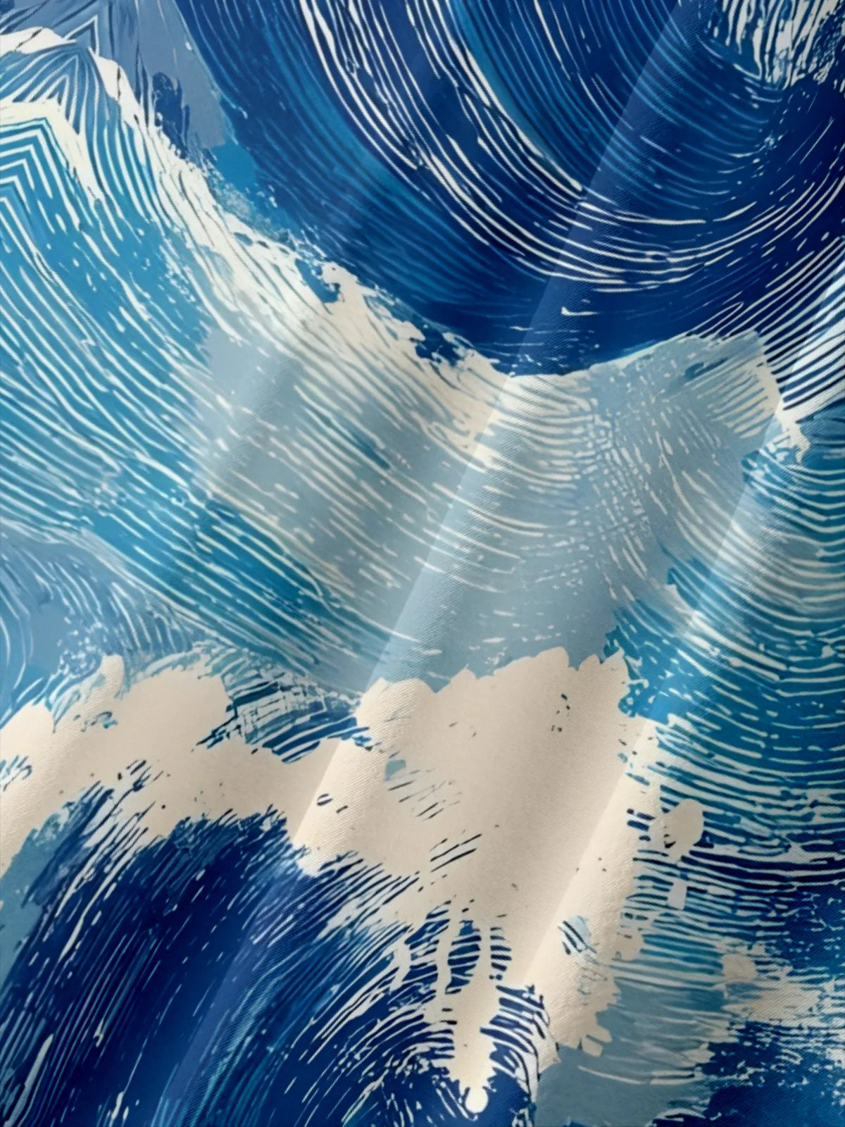 Moisture Wicking Abstract Gradient Waves and Chest Pocket Holiday Hawaiian Shirt