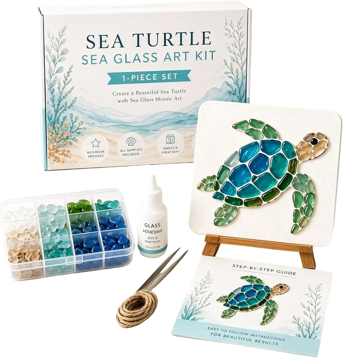 Sea Glass Mosaic Craft Kit – DIY Coastal-Style Art & Craft for Adults and Seniors