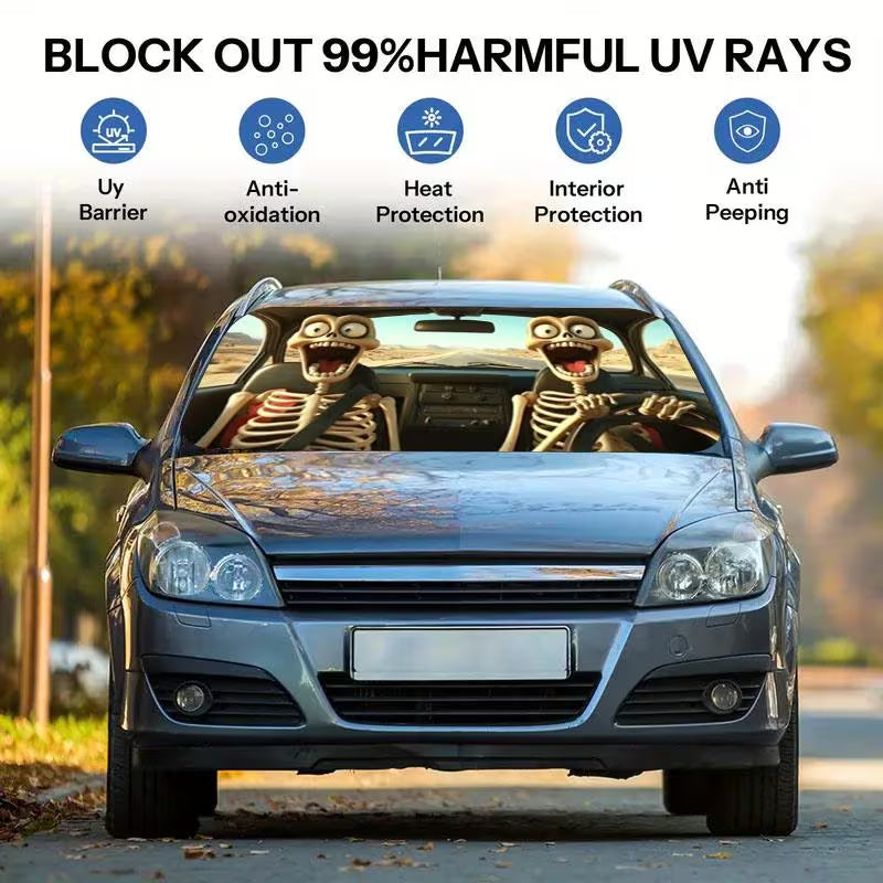 Universal Car Windshield Sun Shade – Foldable UV & Heat Protection Auto Sunshade for Cars, SUVs and Trucks