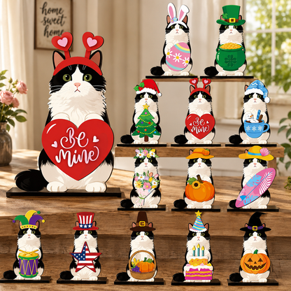 Interchangeable Seasonal Animal Wooden Decor – Magnetic Holiday Accessories