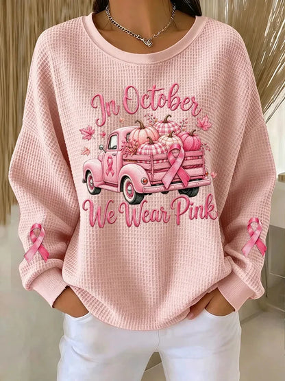 Women's Breast Cancer Print Sweatshirt