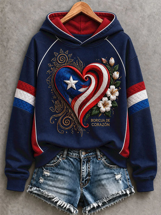 Women's Puerto Rico Boricua Art Printed Sweatshirt
