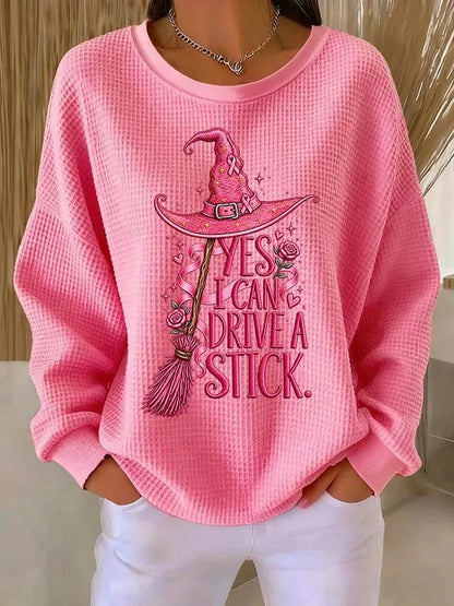 Women's Breast Cancer Print Sweatshirt