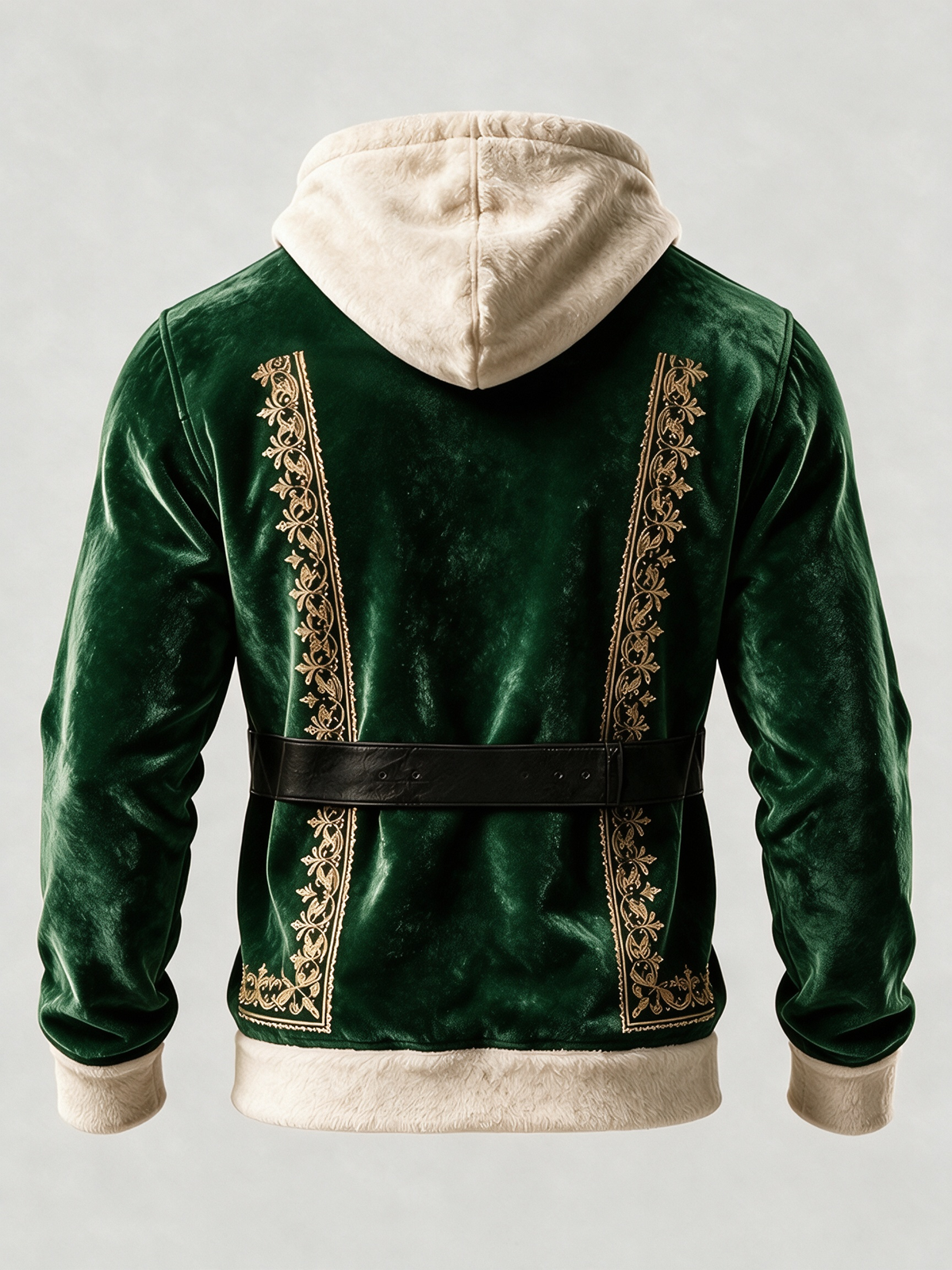 Christmas Vintage Santa Claus Suit Look Kangaroo-Pocket Hoodie Sweatshirt