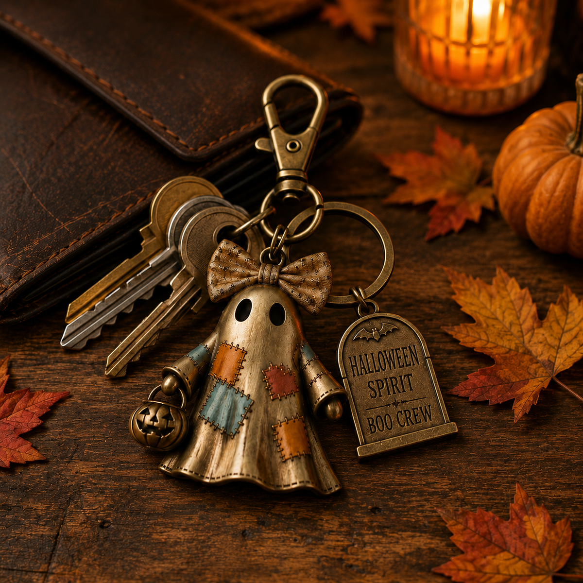 Halloween Ghost Squad Keychain - Cute Spooky Ghost Charm For Keys, Bags & Backpacks