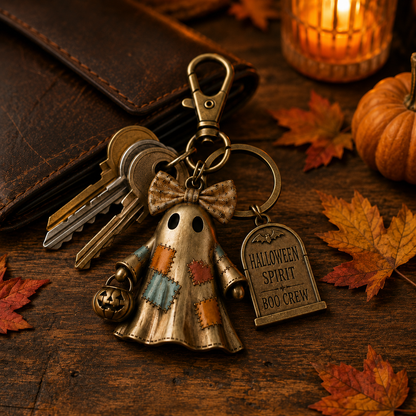 Halloween Ghost Squad Keychain - Cute Spooky Ghost Charm For Keys, Bags & Backpacks