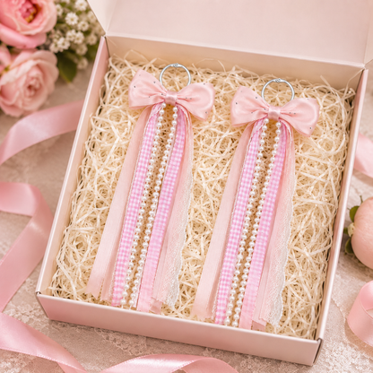 Pair of Pearl and Lace Bows for Cowboy Boots – Detachable Western Boot Accessories for Women