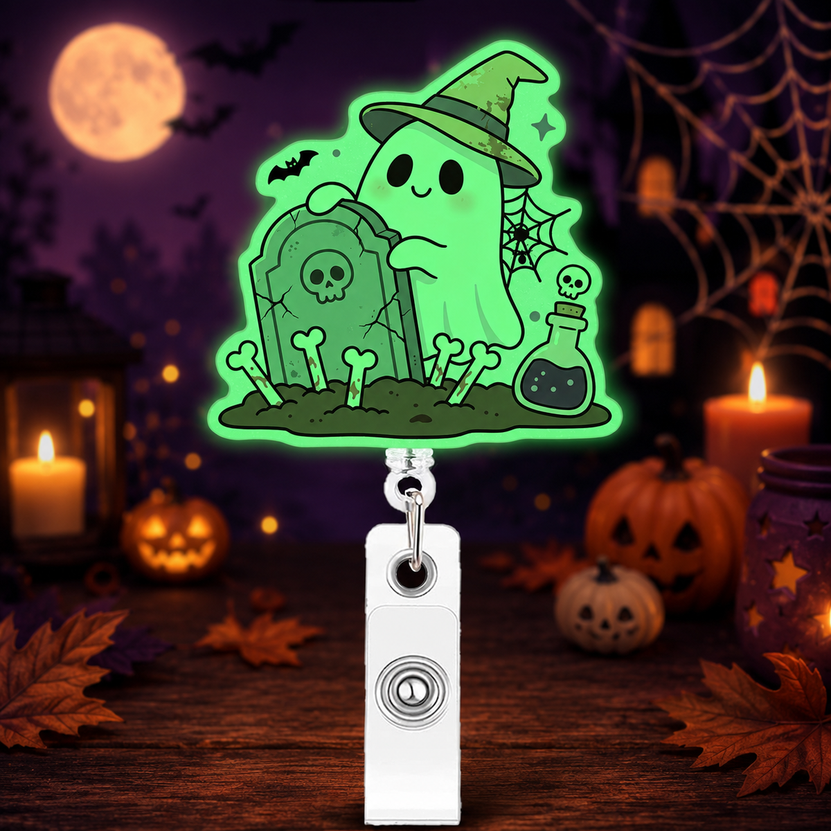 Cute Spooky ID Badge Holder for Nurses, Teachers & Healthcare Workers