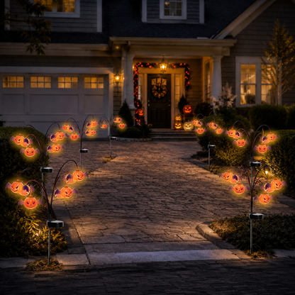 Halloween Solar-Powered Waving Pumpkin Stake Light – Solar Outdoor Garden Decorative Light