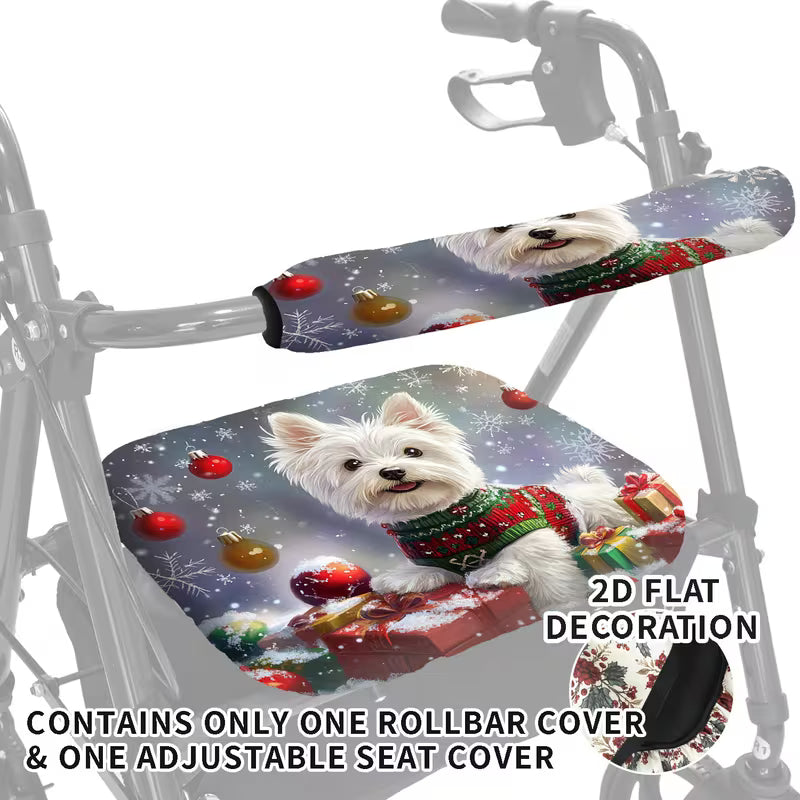 Reusable Walker Seat and Handle Cover Set – Adjustable 2D Decorative Walker Accessories
