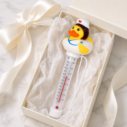 Fun Floating Duck-Shaped Pool Thermometer—Suitable for Pools, Spas, and Hot Tubs; Easy-to-Read Display; Halloween Gift