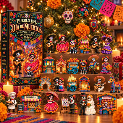 Pueblo del Día de Muertos 2026 – 24-Day Day of the Dead Collectible Countdown Calendar with 24 Unique Miniatures