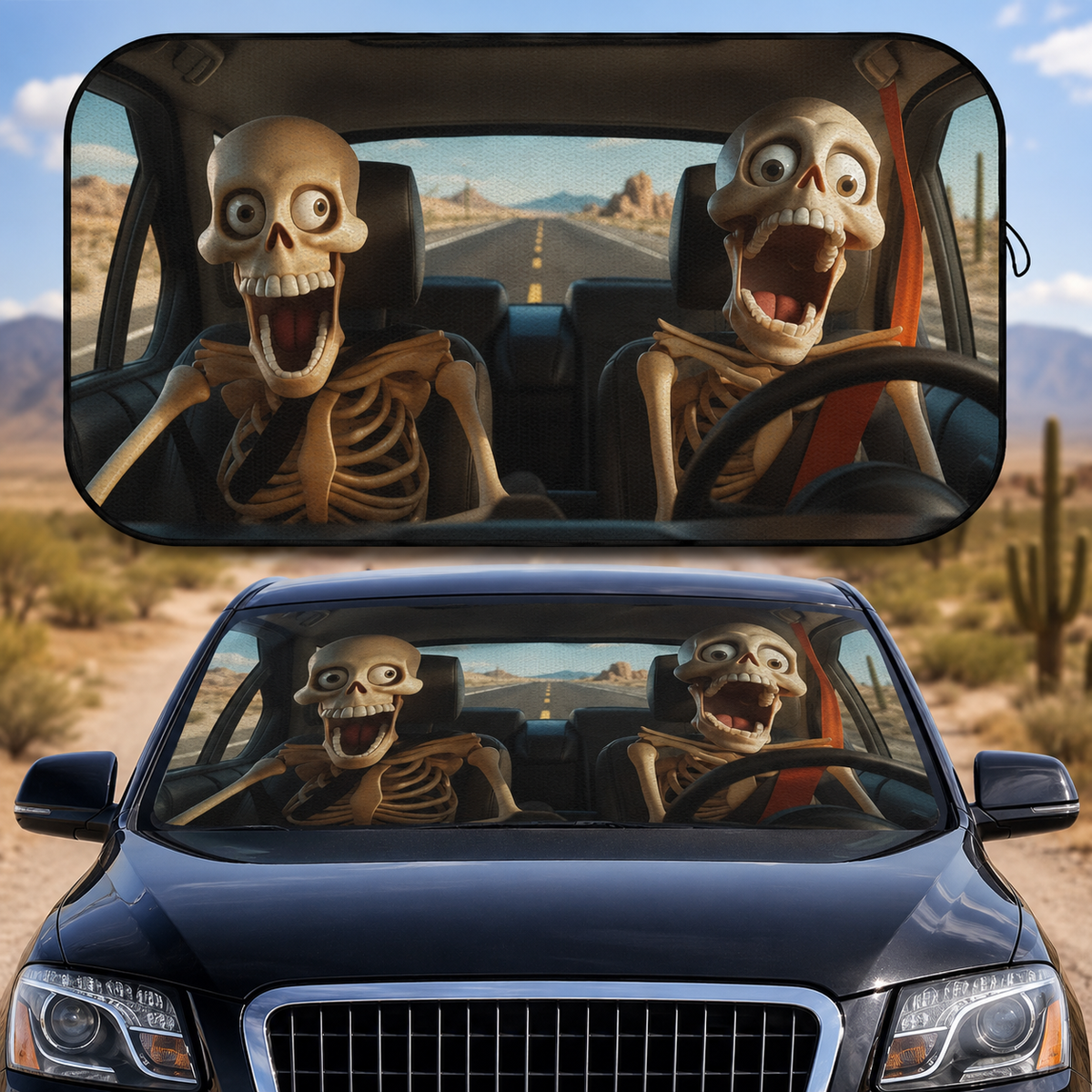 Universal Car Windshield Sun Shade – Foldable UV & Heat Protection Auto Sunshade for Cars, SUVs and Trucks