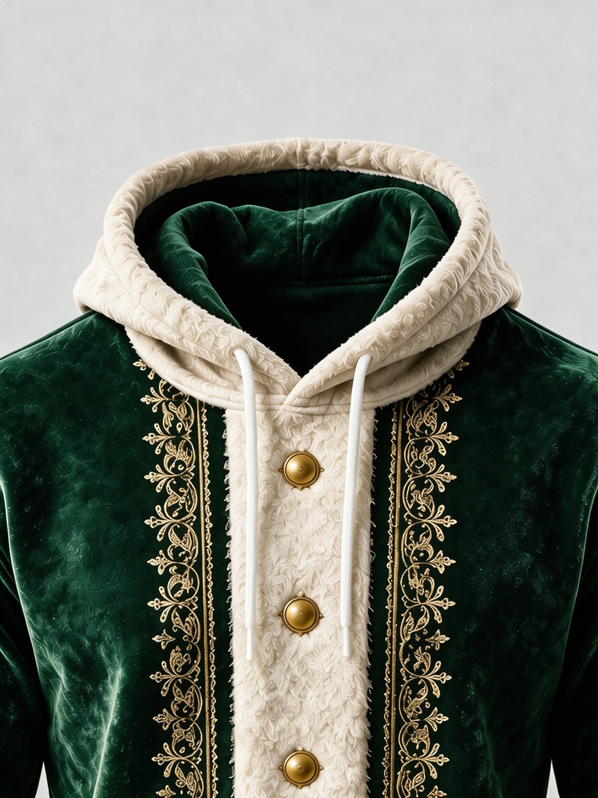 Christmas Vintage Santa Claus Suit Look Kangaroo-Pocket Hoodie Sweatshirt