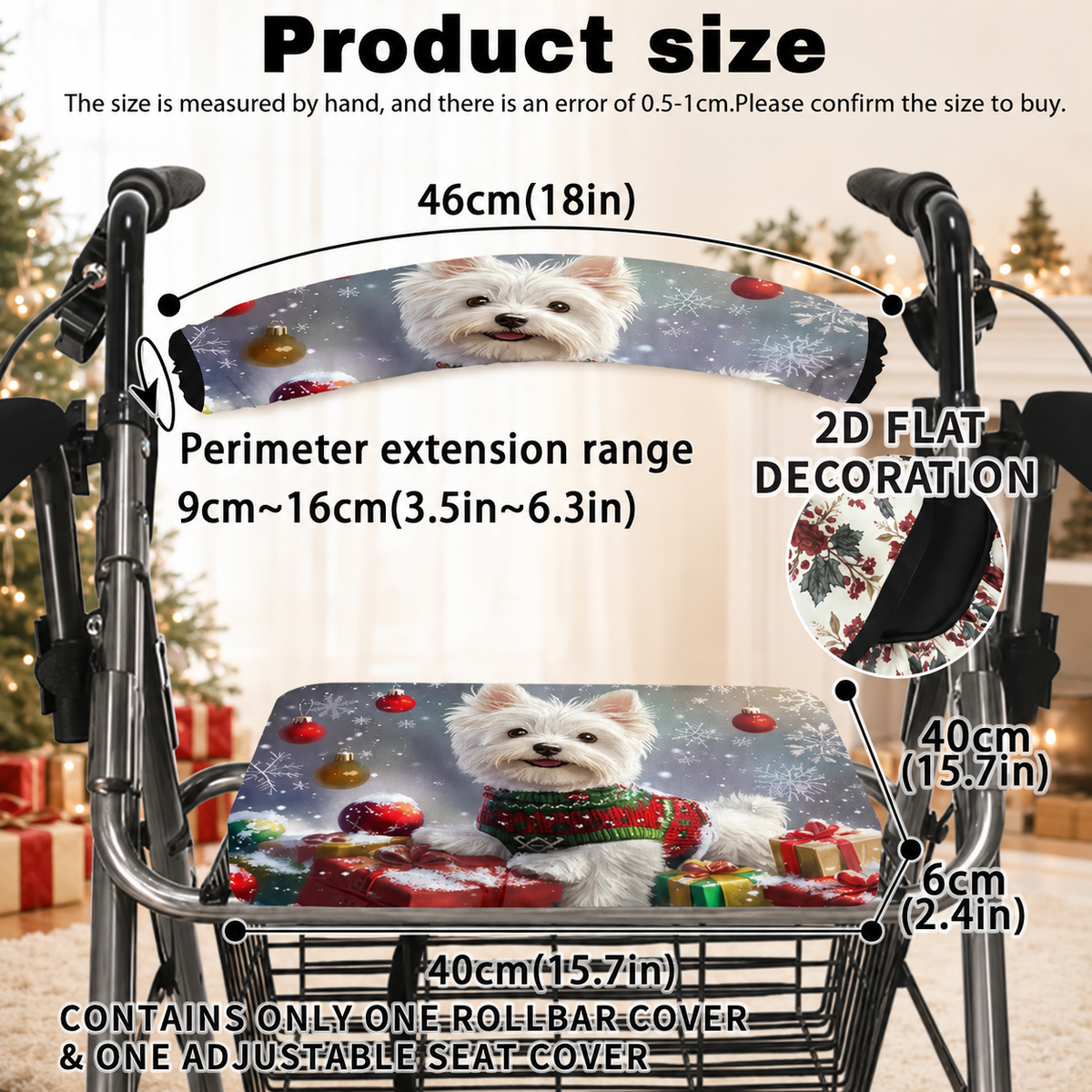 Reusable Walker Seat and Handle Cover Set – Adjustable 2D Decorative Walker Accessories