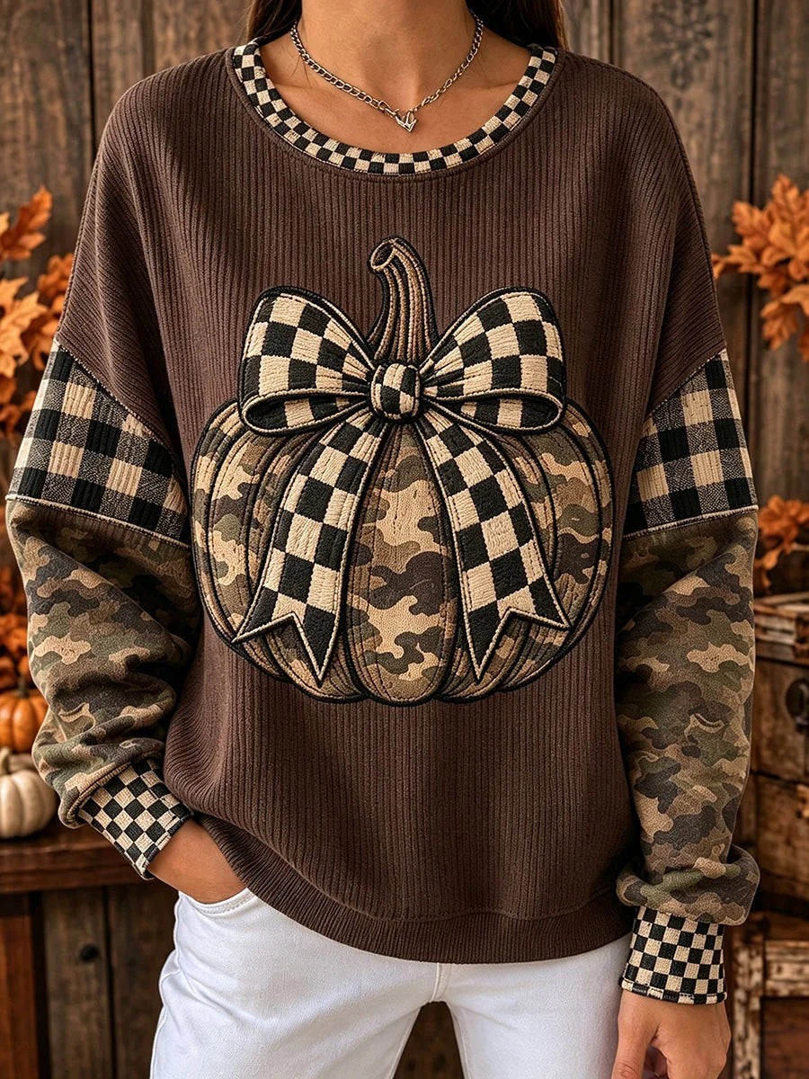 Women's Autumn Camouflage Pumpkin Sweatshirt