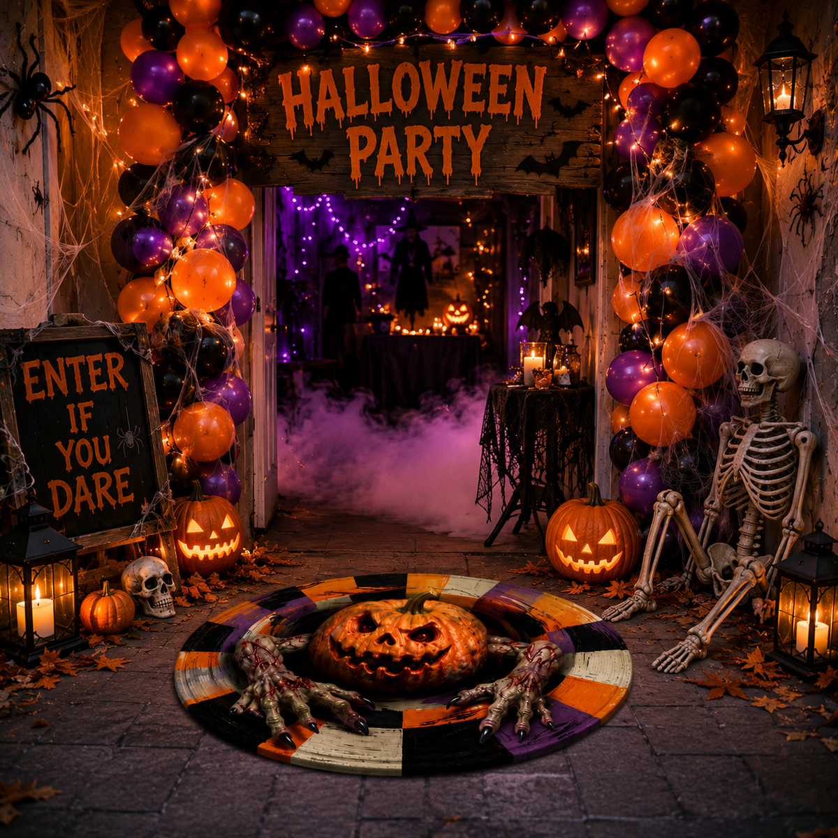 Halloween 3D Illusion Rug – Spooky Doormat for a Thrilling Home Decor Atmosphere