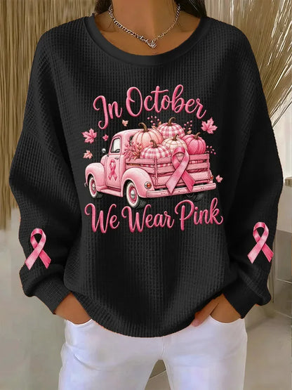 Women's Breast Cancer Print Sweatshirt