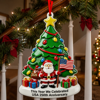 USA 250th Anniversary Christmas Ornament – Patriotic 1776–2026 Holiday Decoration