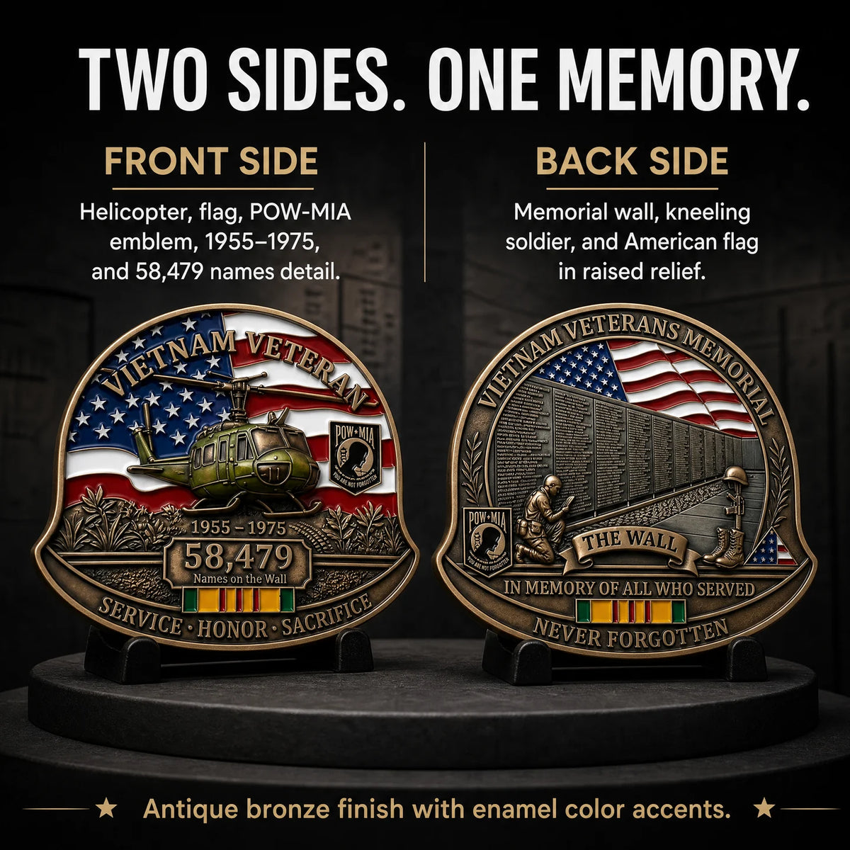 ❤️Last Day 50% OFF - 🎖️Vietnam Veteran M1 Helmet Tribute Challenge Coin