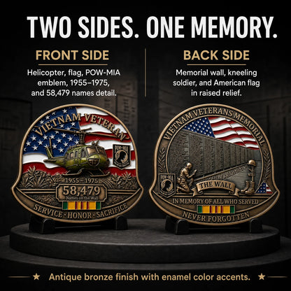 ❤️Last Day 50% OFF - 🎖️Vietnam Veteran M1 Helmet Tribute Challenge Coin