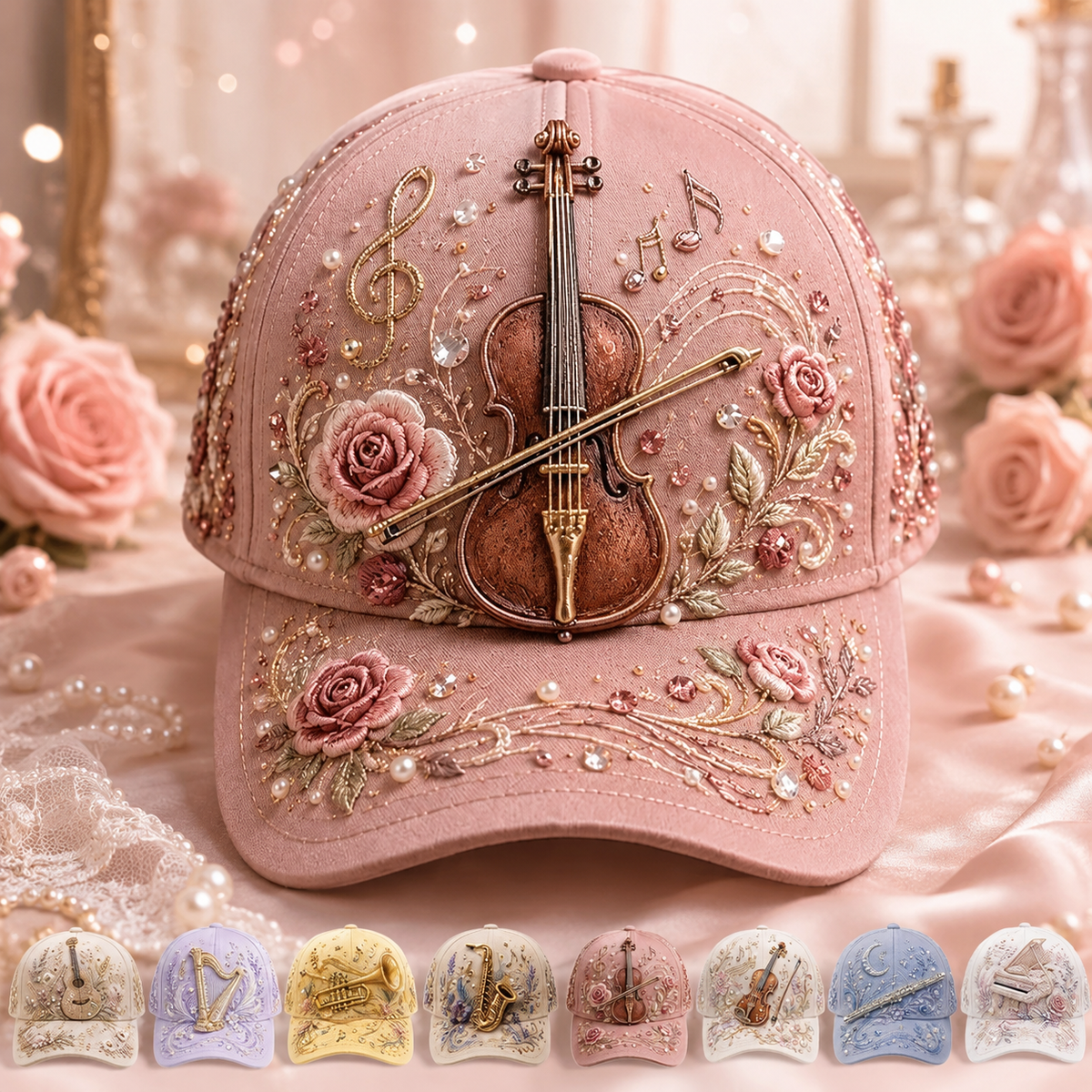 3D Music Lover Baseball Cap - Raised Piano Design Hat For Musicians, Music Teachers & Music Lovers Gift