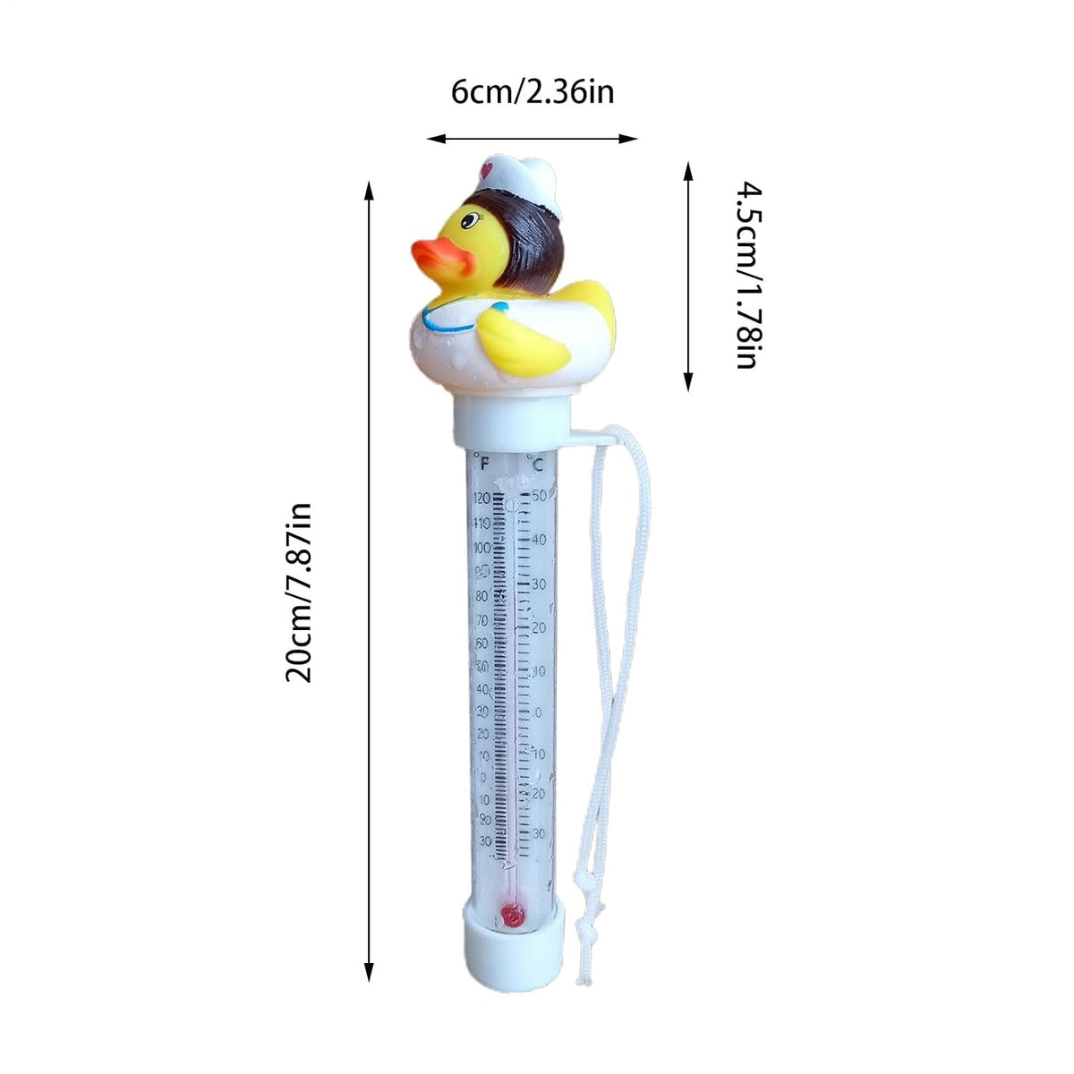 Fun Floating Duck-Shaped Pool Thermometer—Suitable for Pools, Spas, and Hot Tubs; Easy-to-Read Display; Halloween Gift