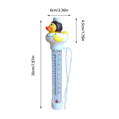 Fun Floating Duck-Shaped Pool Thermometer—Suitable for Pools, Spas, and Hot Tubs; Easy-to-Read Display; Halloween Gift