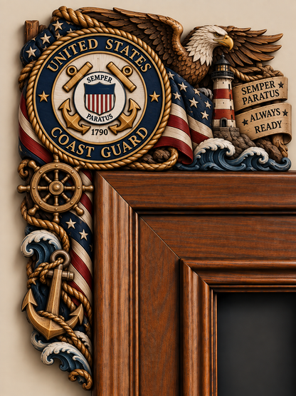 U.S. Military Wooden Door Corner Decor – Patriotic Gift for Veterans