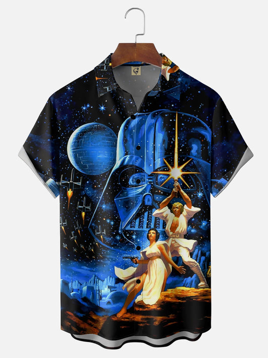 Moisture-Wicking Star Warrior Chest Pocket Hawaiian Shirt