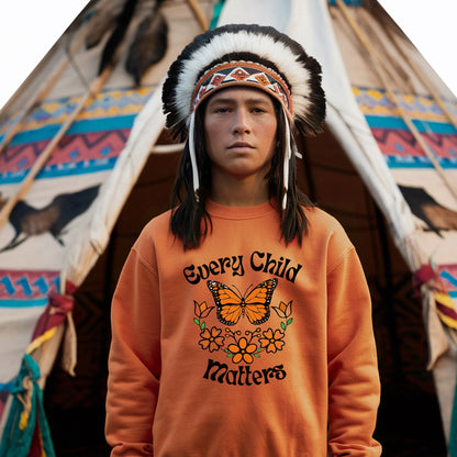 Every Child Matters Native Orange Butterfly Native American Unisex T-shirt/Hoodie/Sweatshirt