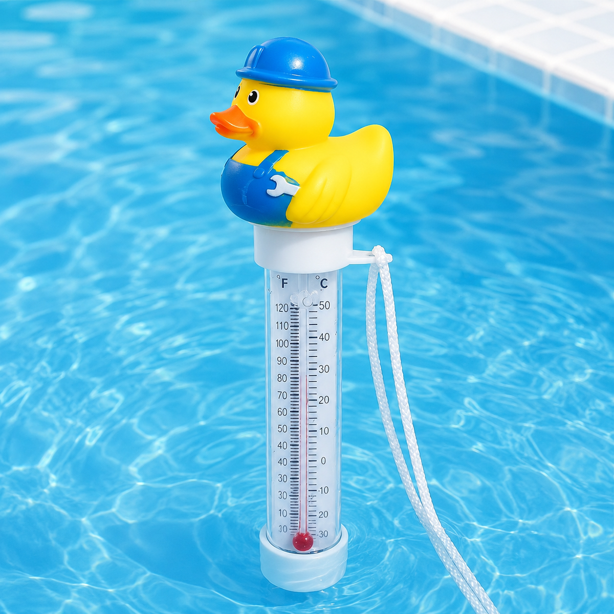 Fun Floating Duck-Shaped Pool Thermometer—Suitable for Pools, Spas, and Hot Tubs; Easy-to-Read Display; Halloween Gift