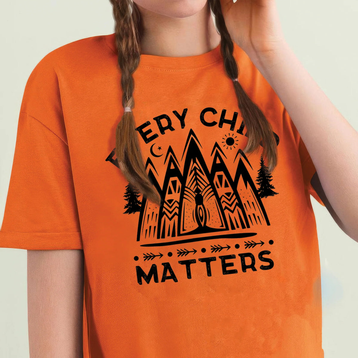 Every Child Matters Mountain Orange Native American Unisex T-shirt/Hoodie/Sweatshirt