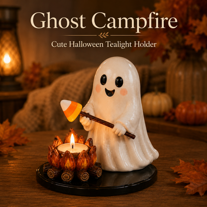 Halloween Campfire Tealight Holder Collection - Cute Ghost, Mummy & Scarecrow Tabletop Decor