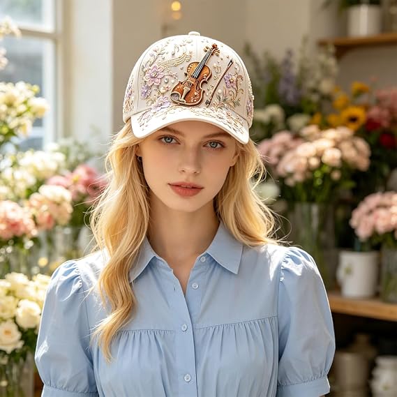 3D Music Lover Baseball Cap - Raised Piano Design Hat For Musicians, Music Teachers & Music Lovers Gift