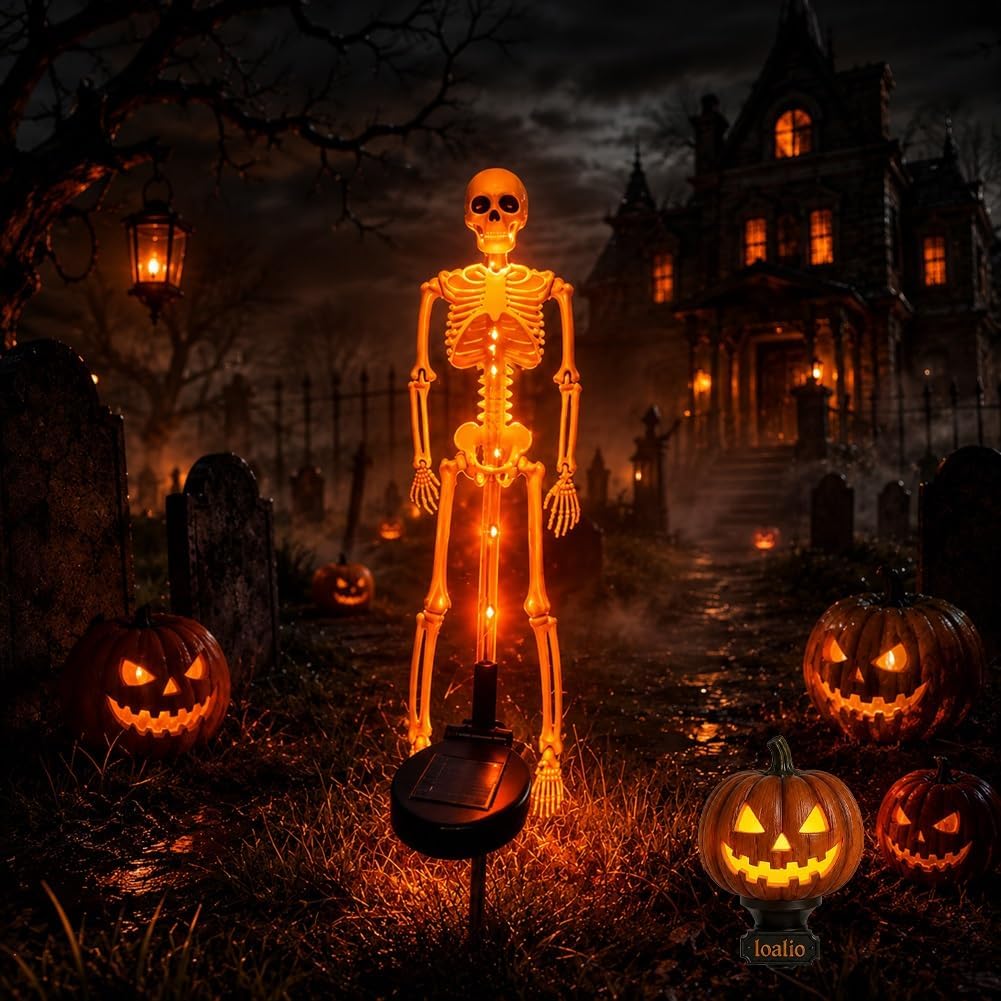 Solar Skeleton Yard Stake Light – Waterproof LED Halloween Outdoor Decoration