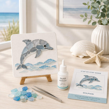 Sea Glass Mosaic Craft Kit – DIY Coastal-Style Art & Craft for Adults and Seniors