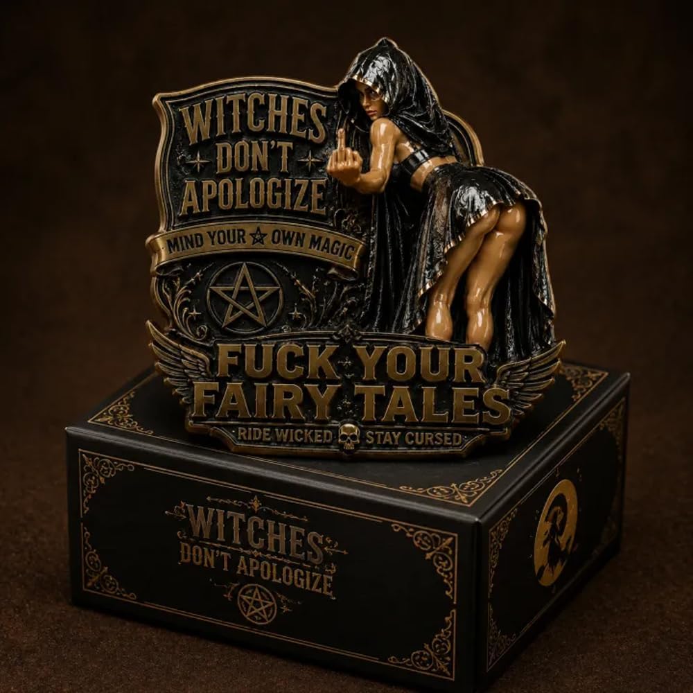 Witches Don’t Apologize Metal Car Emblem – Gothic Witch Auto Badge for Cars