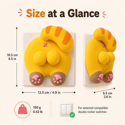 Funny Cat Butt Light Switch Cover - 3D Kitty Wall Plate Decor