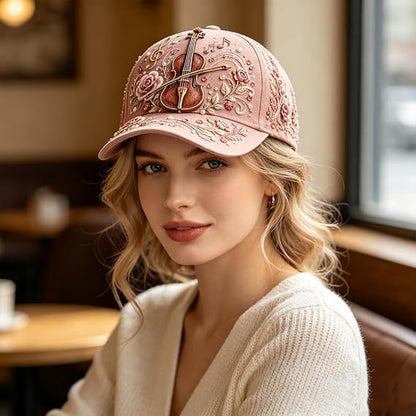 3D Music Lover Baseball Cap - Raised Piano Design Hat For Musicians, Music Teachers & Music Lovers Gift