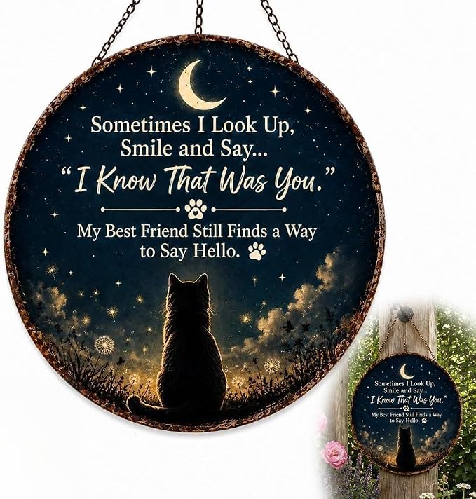 Memorial Garden Hanging Sign – “I Know That Was You” Remembrance Decor for Loss of Loved One or Pet
