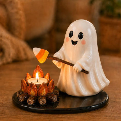 Halloween Campfire Tealight Holder Collection - Cute Ghost, Mummy & Scarecrow Tabletop Decor