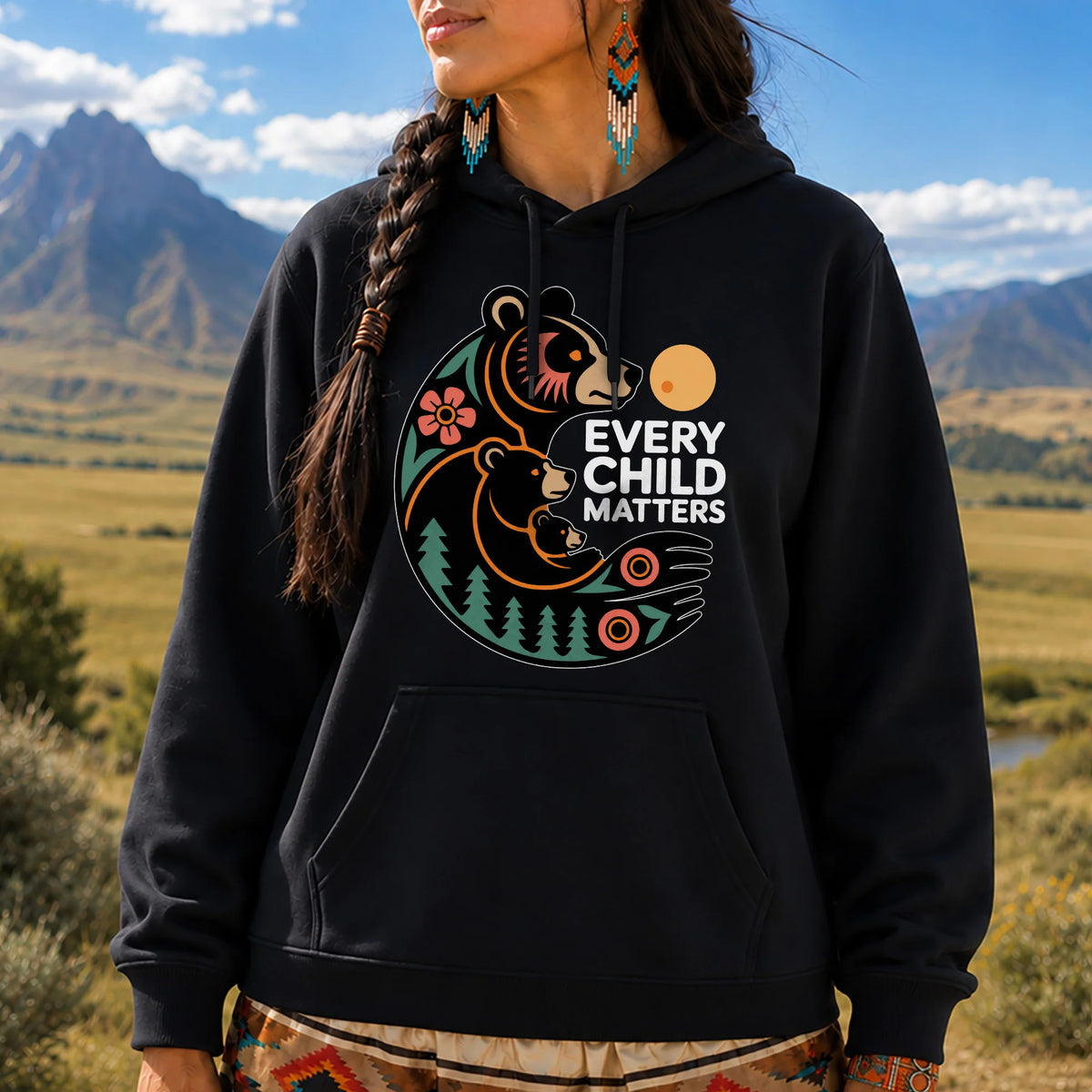Sacred Bear Family Every Child Matters Orange Shirt Day Unisex T-shirt/Hoodie/Sweatshirt