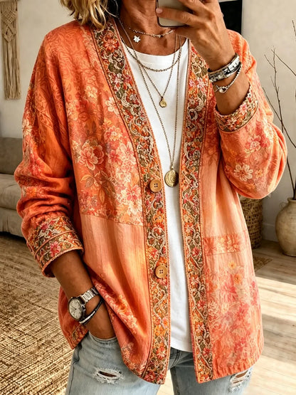 Women'S Casual Printed Cardigan