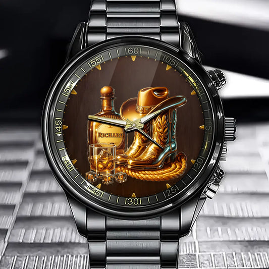 Personalized Western Cowboy Style Watch - Enter Youe Name Enjoy The Western Style Together