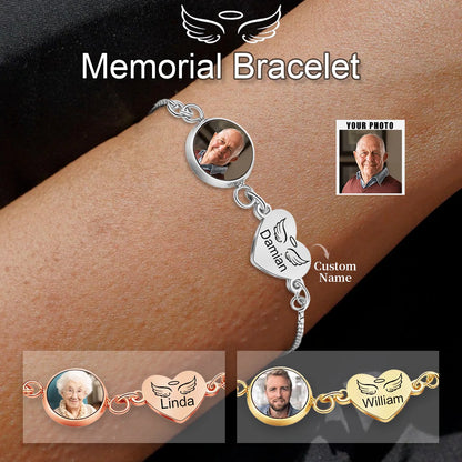 Always In My Heart, Personalized Photo Memorial Bracelet
