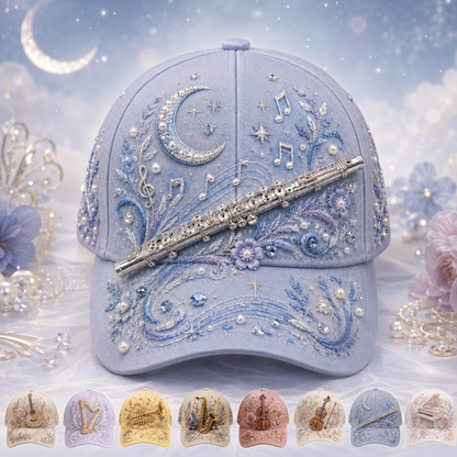 3D Music Lover Baseball Cap - Raised Piano Design Hat For Musicians, Music Teachers & Music Lovers Gift