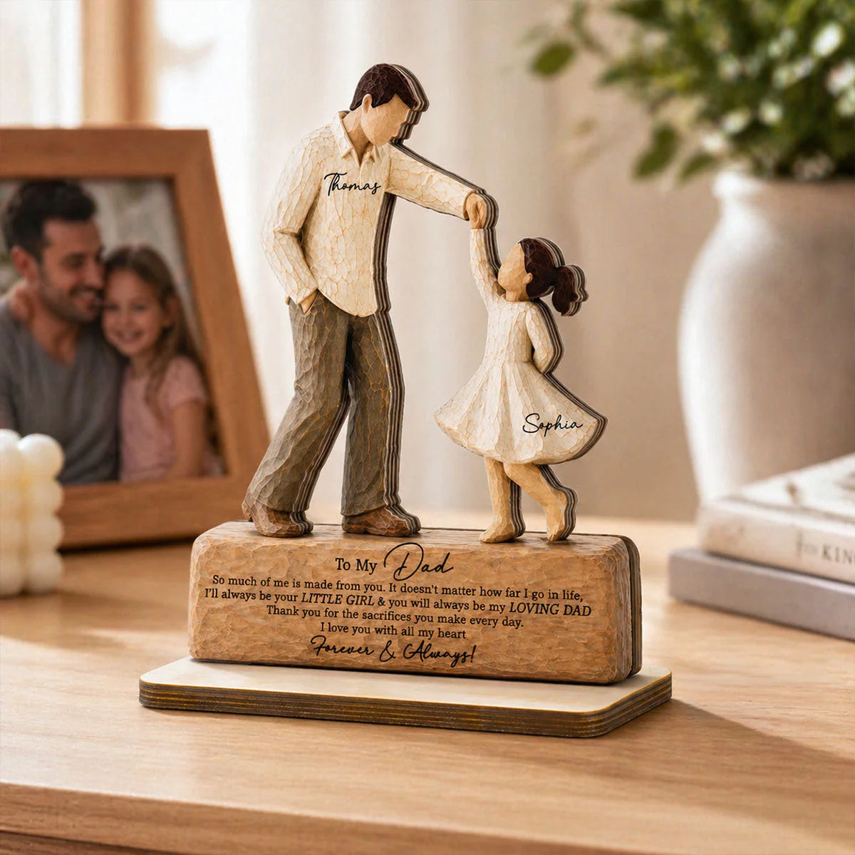 Custom Wooden Father & Daughter Plaque - I’ll Always Be Your Little Girl