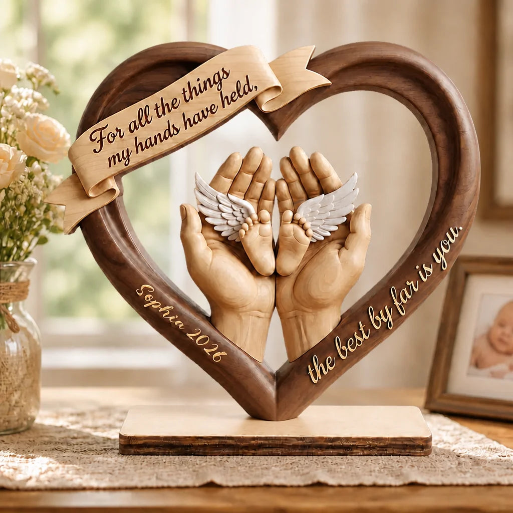Custom Wooden Baby Memorial Plaque - Forever Held In Our Hearts