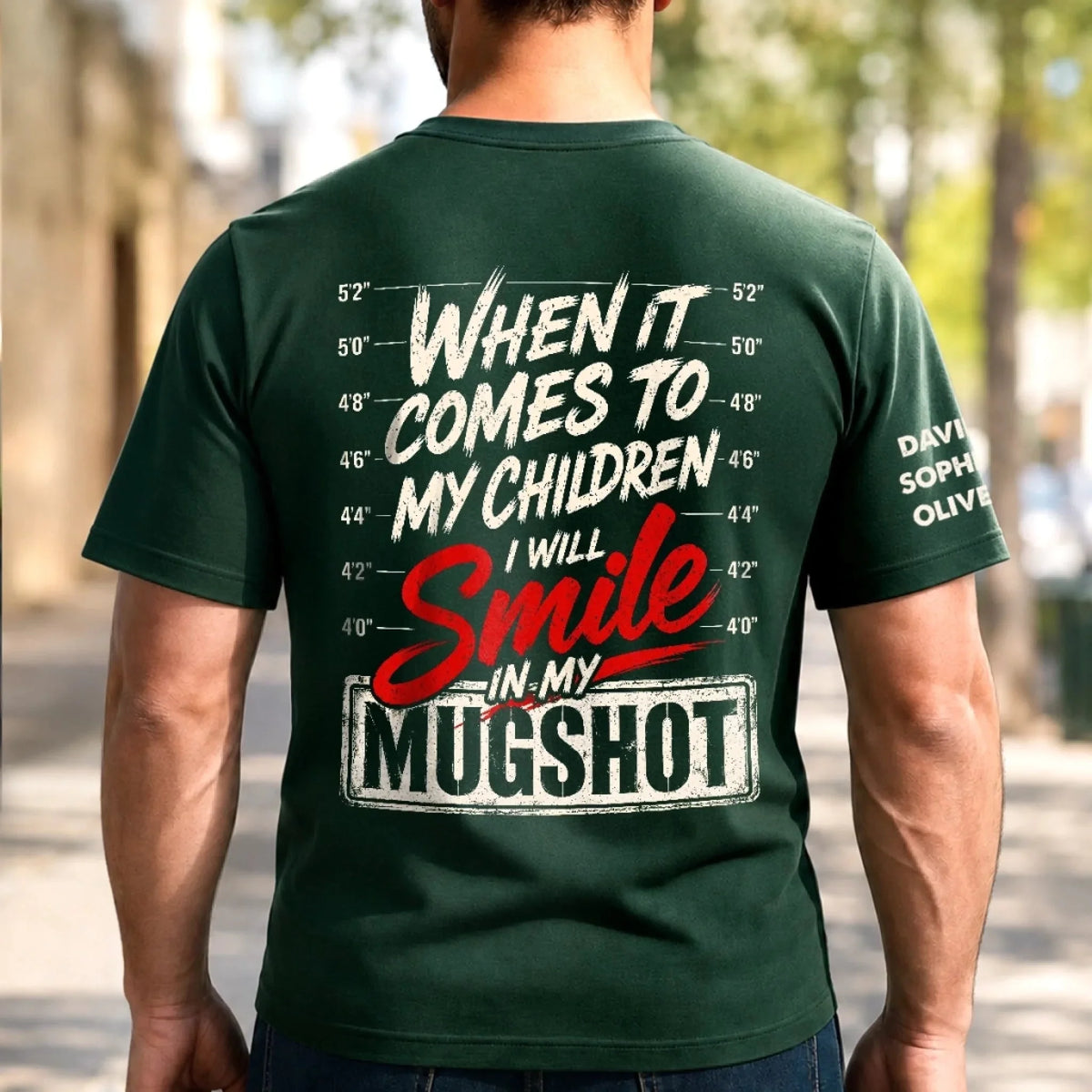 Custom T-Shirt - Personalized Father Protection Shirt With Children Names Funny Family Gift